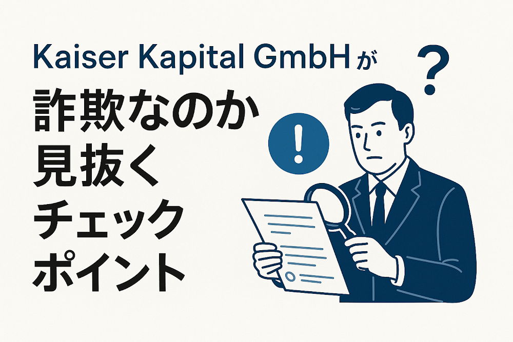Kaiser Kapital GmbHが詐欺なのか見抜くチェックポイント