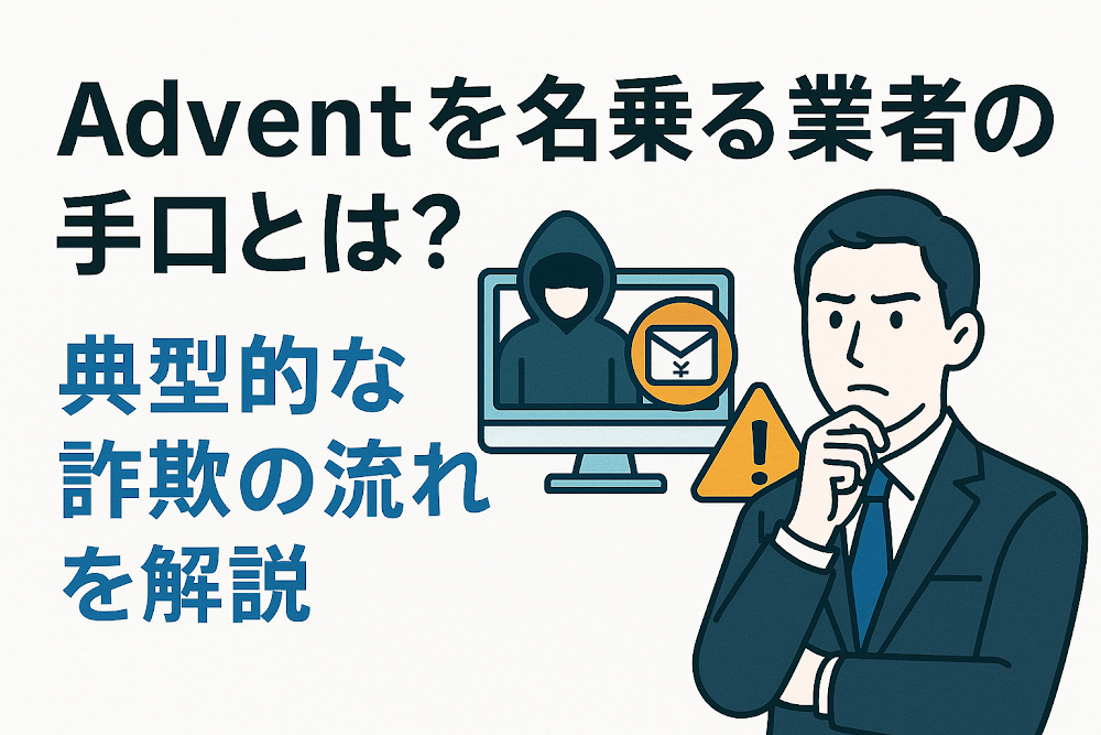 Adventを名乗る業者の手口とは？典型的な詐欺の流れを解説
