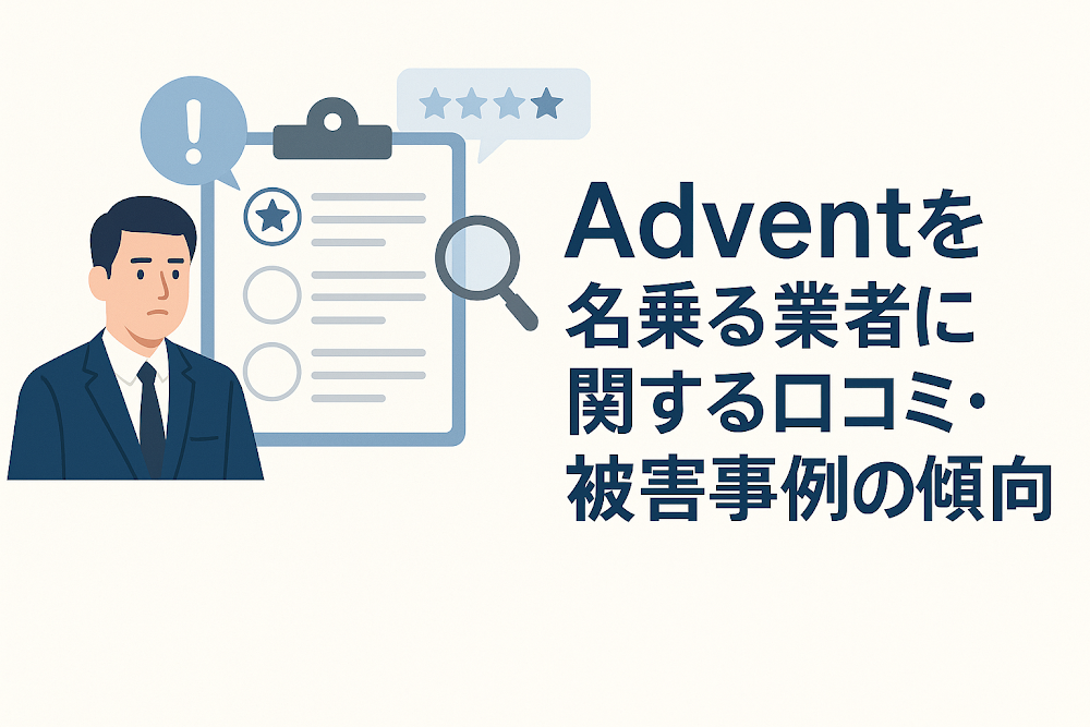 Adventを名乗る業者に関する口コミ・被害事例の傾向