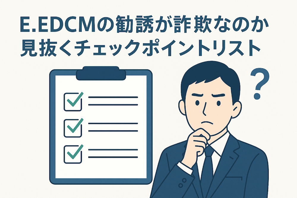 E.EDCMの勧誘が詐欺なのか見抜くチェックポイントリスト