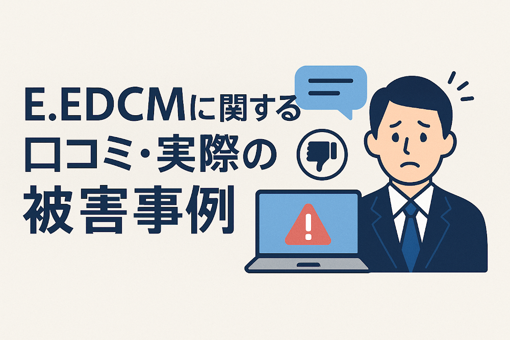 E.EDCMに関する口コミ・実際の被害事例