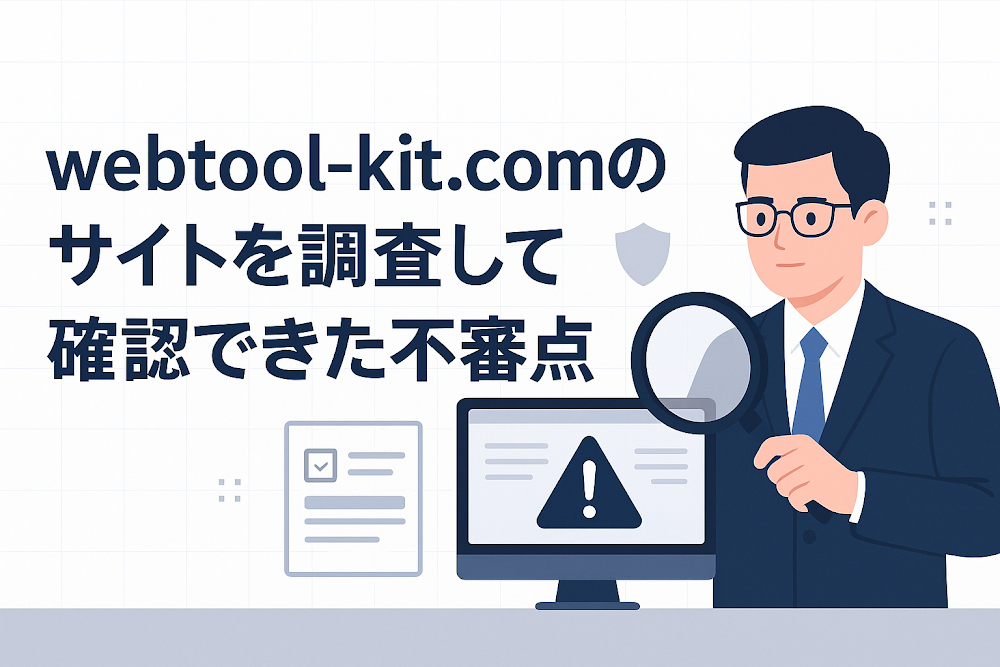 webtool-kit.comのサイトを調査して確認できた不審点