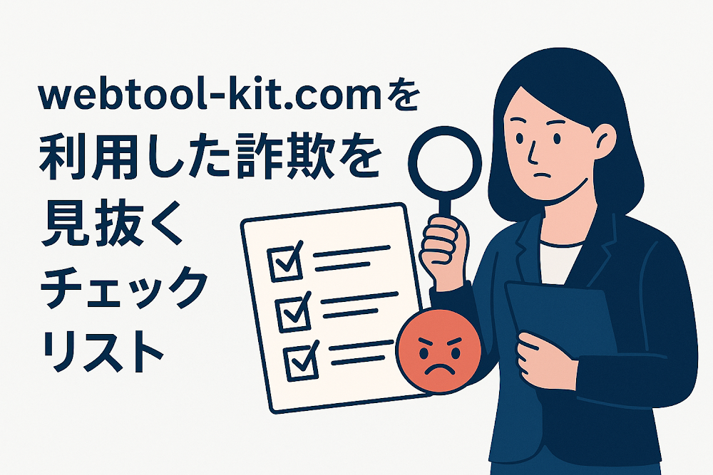 webtool-kit.comを利用した詐欺を見抜くチェックリスト