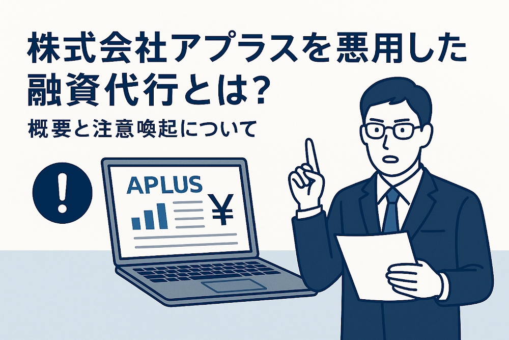 株式会社アプラスを悪用した融資代行とは？概要と注意喚起について
