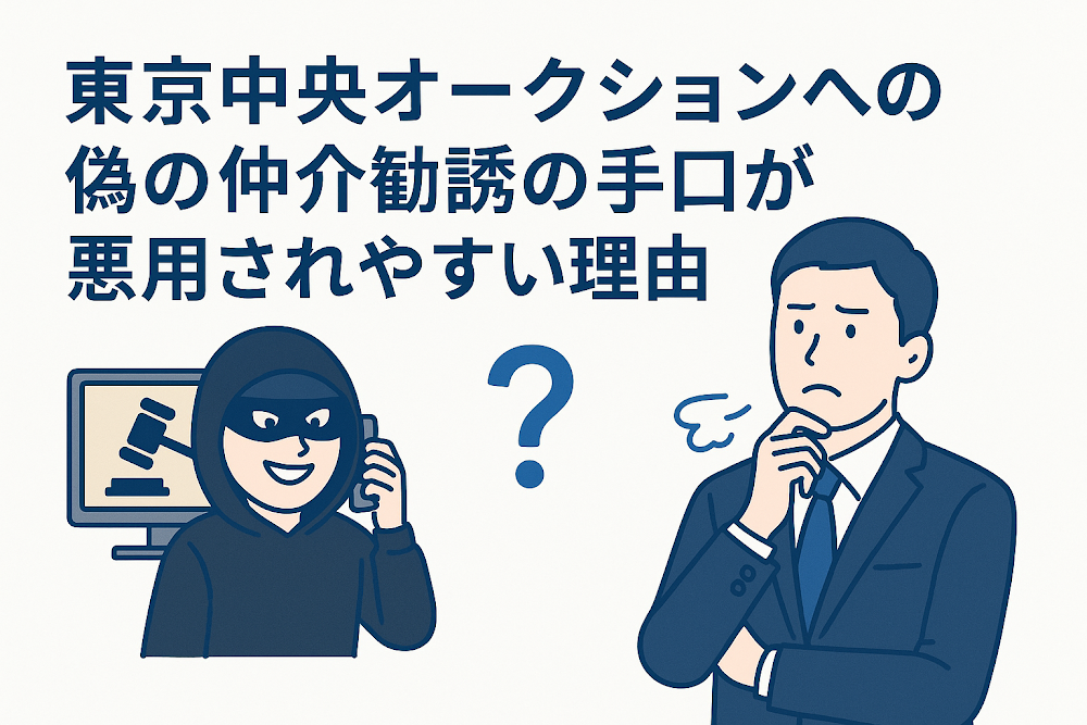 東京中央オークションへの偽の仲介勧誘の手口が悪用されやすい理由