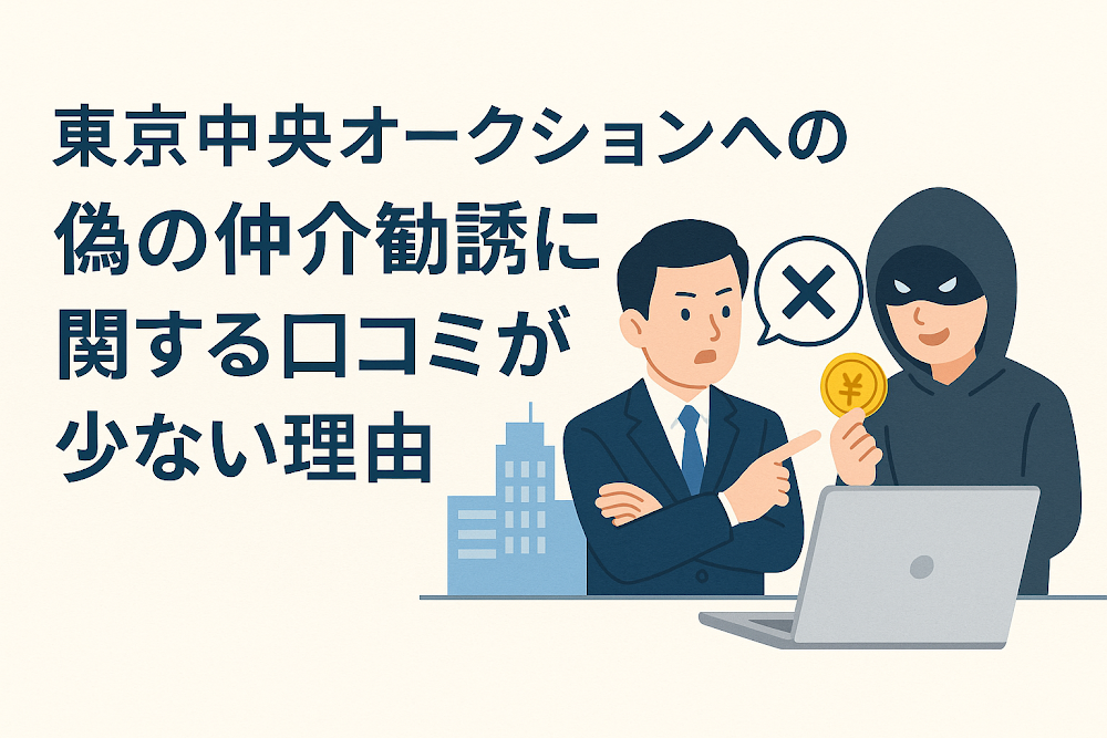 東京中央オークションへの偽の仲介勧誘に関する口コミが少ない理由