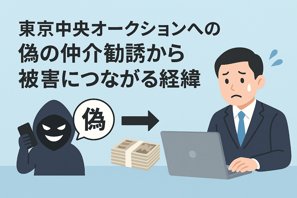 東京中央オークションへの偽の仲介勧誘から被害につながる経緯