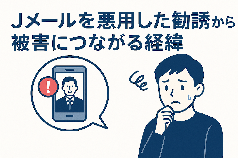 Jメールを悪用した勧誘から被害につながる経緯