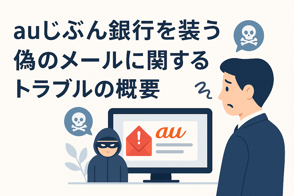 auじぶん銀行を装う偽のメールに関するトラブルの概要