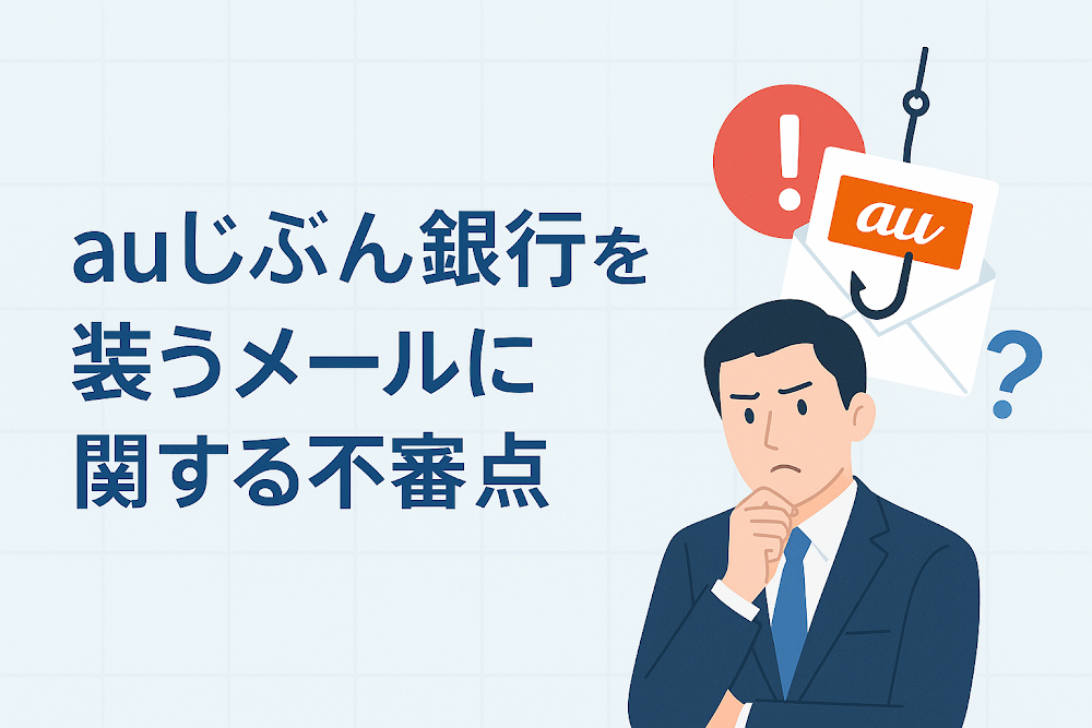 auじぶん銀行を装う偽のメールに関する不審点