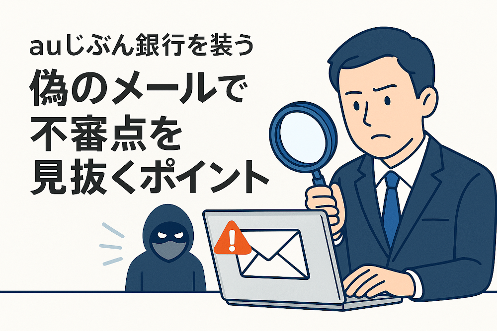 auじぶん銀行を装う偽のメールで不審点を見抜くポイント