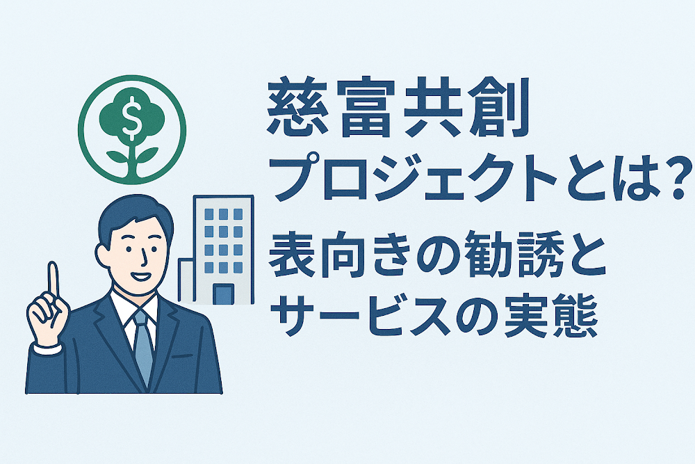 慈富共創プロジェクトとは？表向きの勧誘とサービスの実態