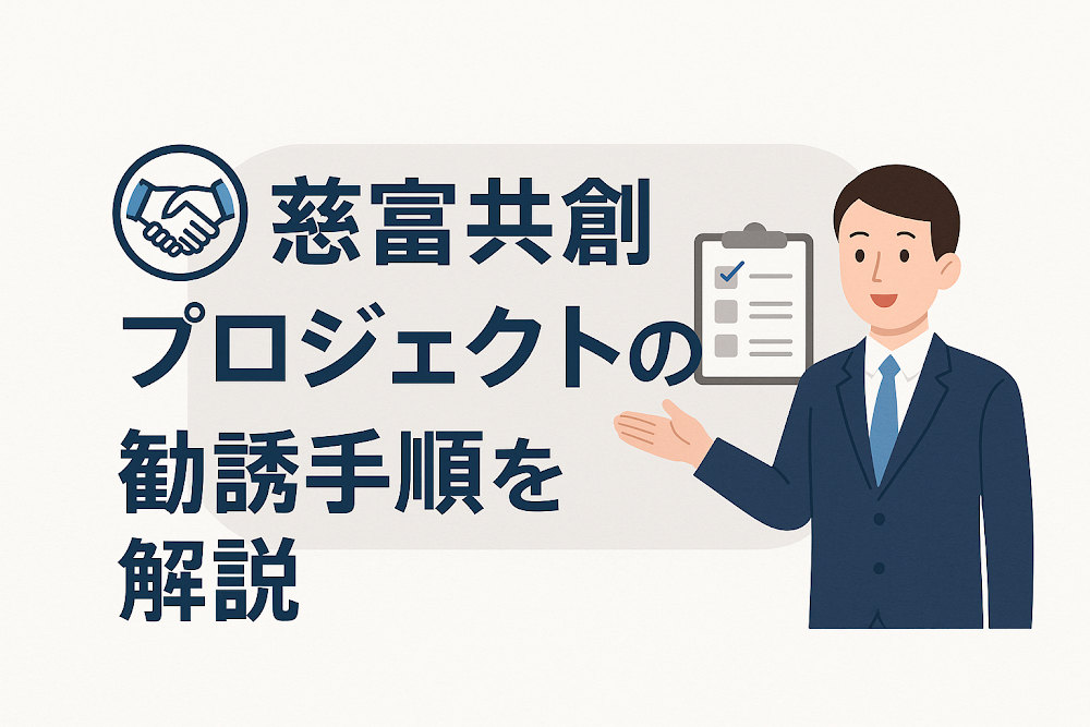 慈富共創プロジェクトの勧誘手順を解説