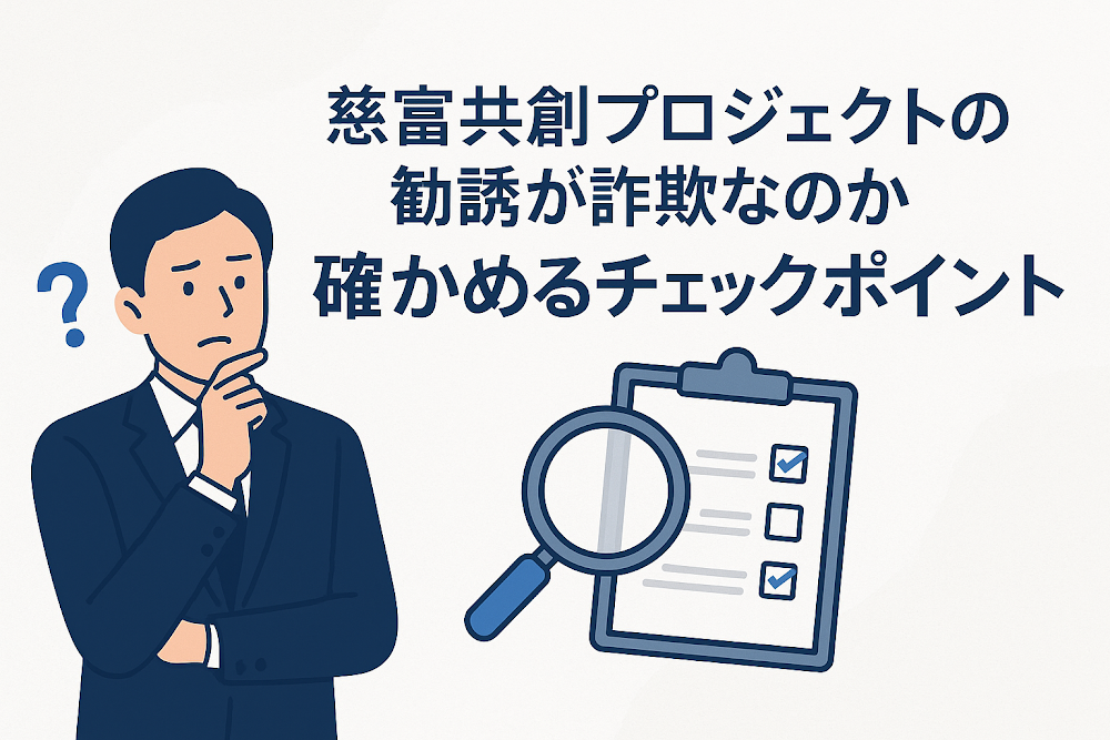 慈富共創プロジェクトの勧誘が詐欺なのか確かめるチェックポイント
