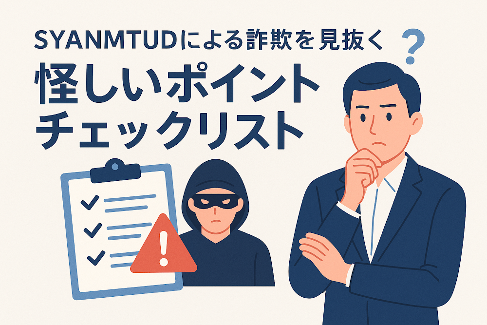 SYANMTUDによる詐欺を見抜く怪しいポイントチェックリスト