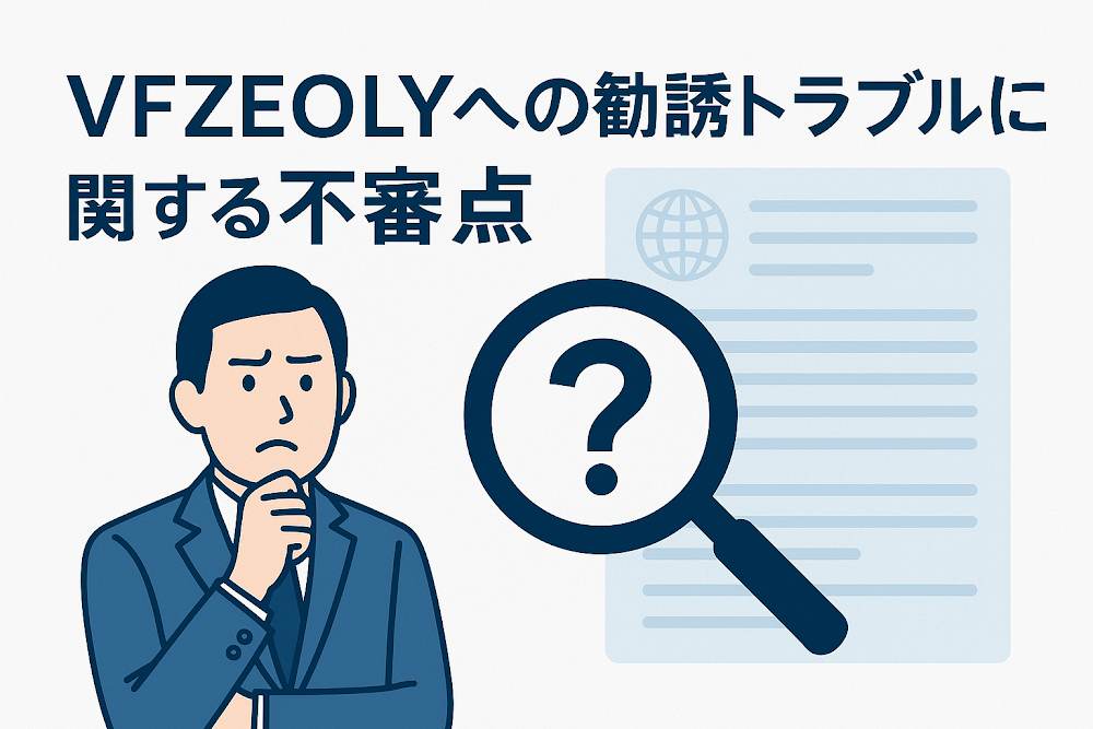 VFZEOLYへの勧誘トラブルに関する不審点