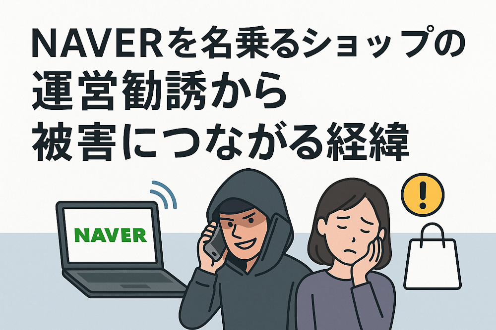 NAVERを名乗るショップの運営勧誘から被害につながる経緯