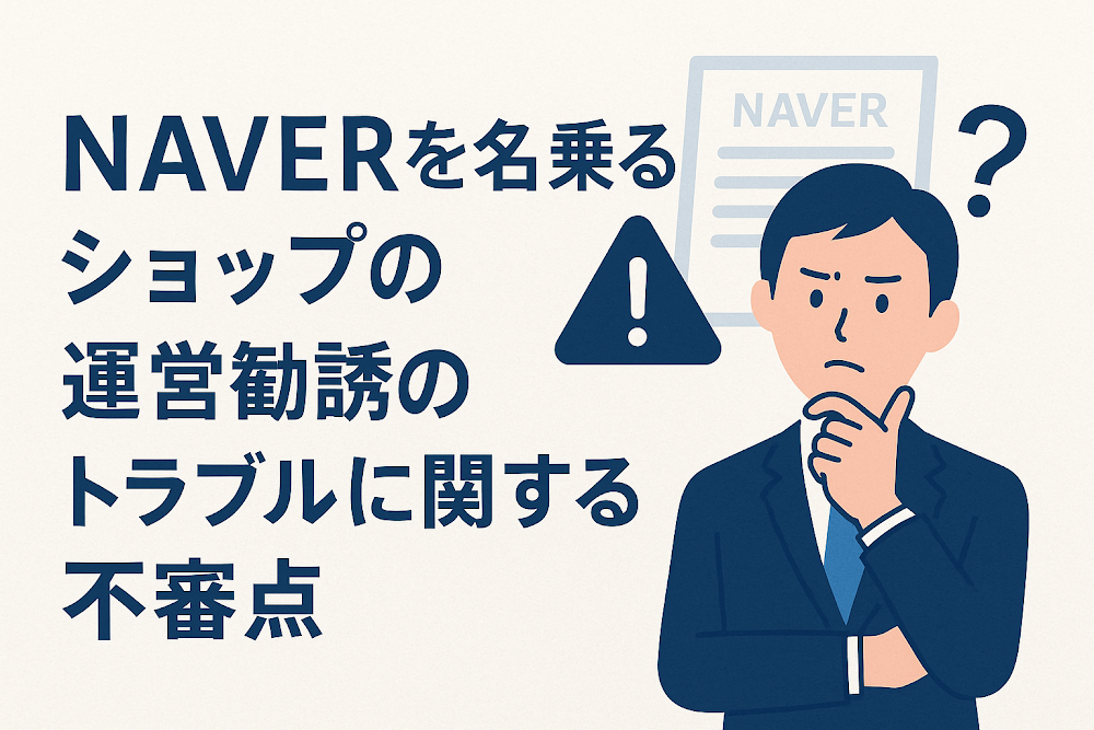 NAVERを名乗るショップの運営勧誘のトラブルに関する不審点