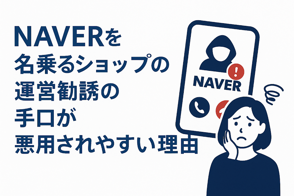 NAVERを名乗るショップの運営勧誘の手口が悪用されやすい理由