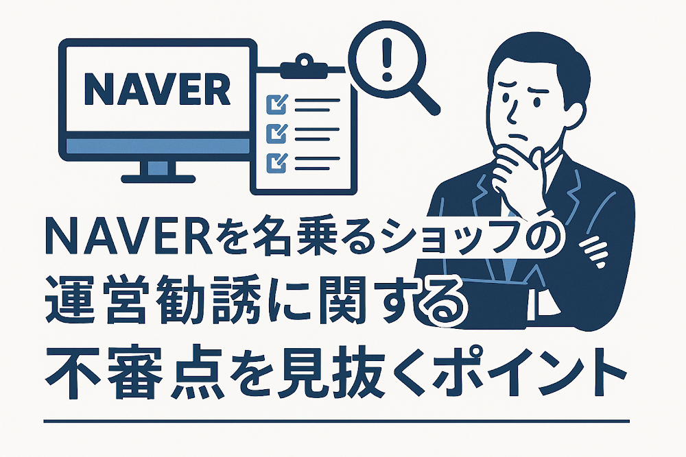 NAVERを名乗るショップの運営勧誘に関する不審点を見抜くポイント