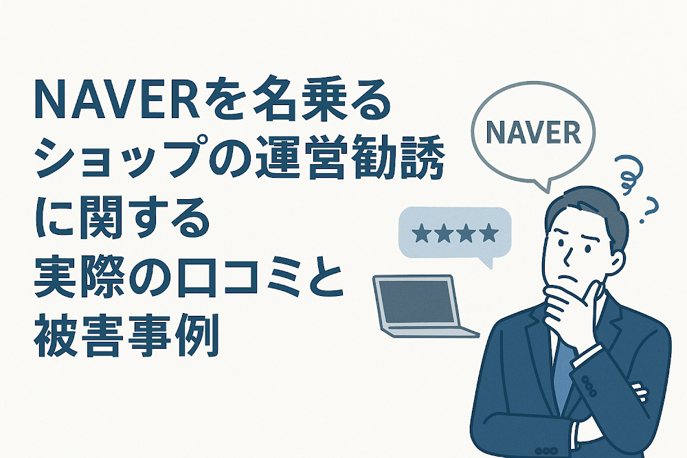 NAVERを名乗るショップの運営勧誘に関する実際の口コミと被害事例