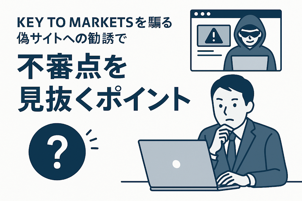 KEY TO MARKETSを騙る偽サイトへの勧誘で不審点を見抜くポイント