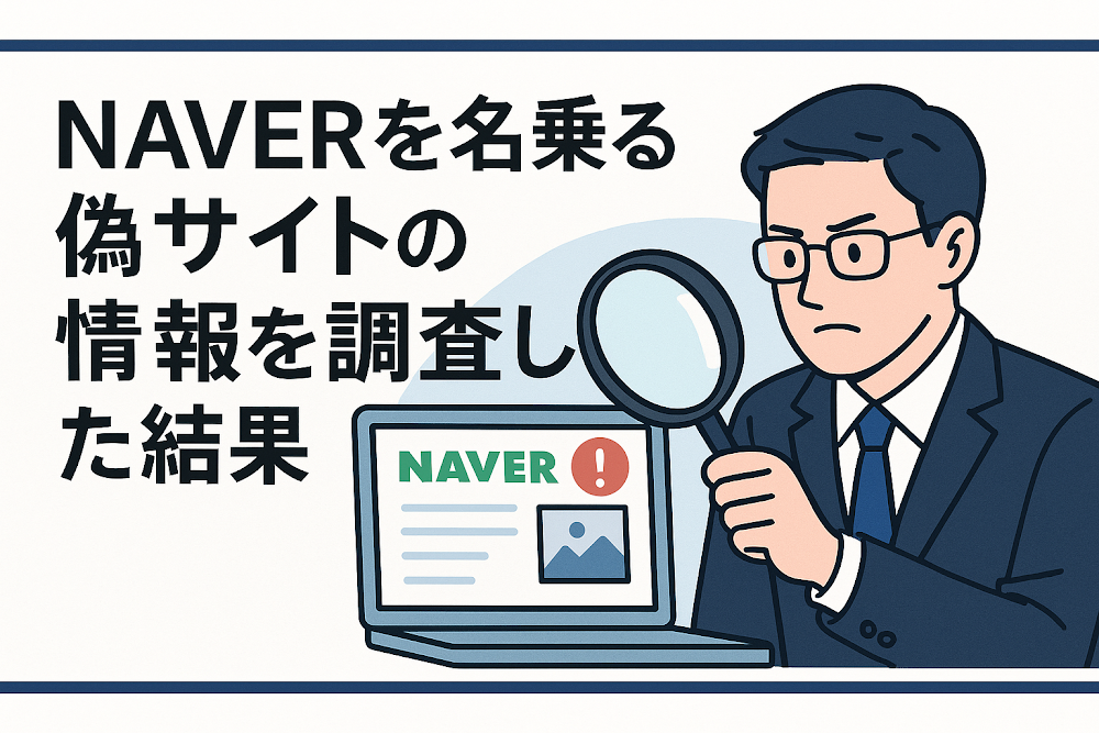 NAVERを名乗る偽サイトの情報を調査した結果