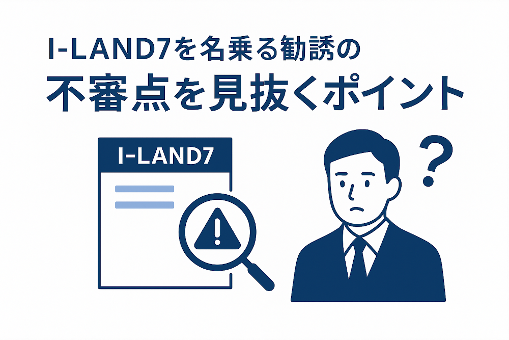 I-LAND7を名乗る勧誘の不審点を見抜くポイント
