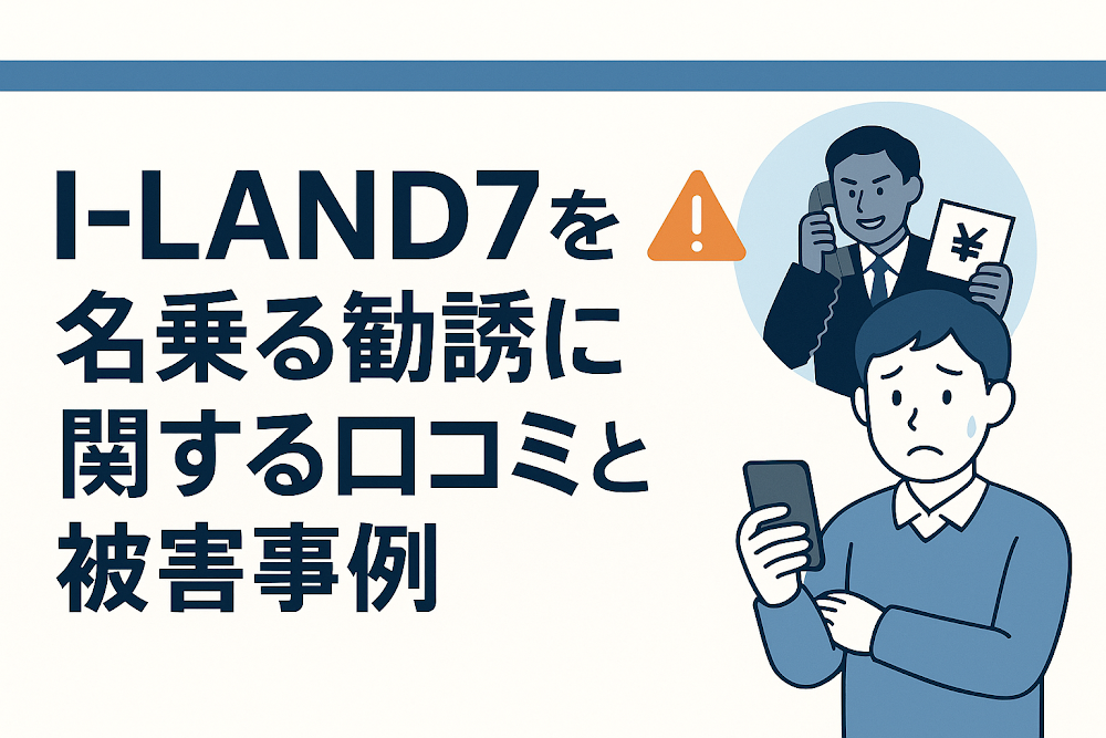 I-LAND7を名乗る勧誘に関する口コミと被害事例
