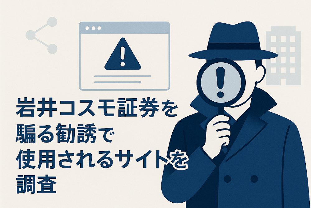 岩井コスモ証券を騙る勧誘で使用されるサイトを調査