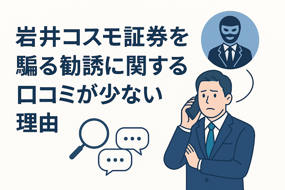 岩井コスモ証券を騙る勧誘に関する口コミが少ない理由