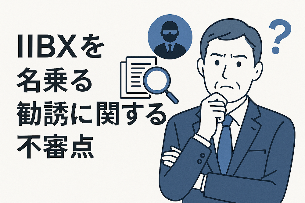 IIBXを名乗る勧誘に関する不審点