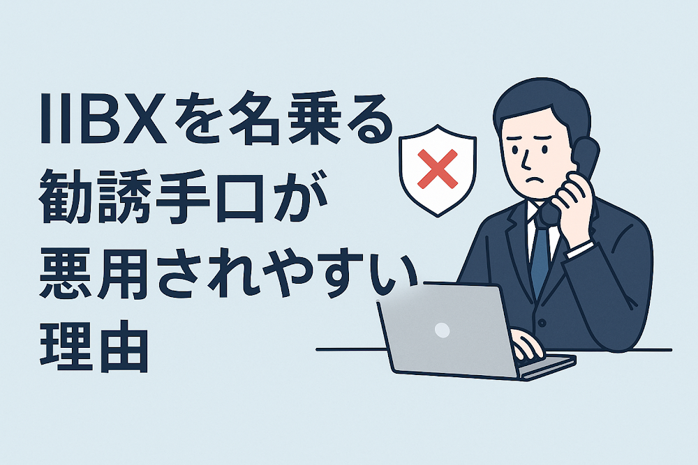IIBXを名乗る勧誘手口が悪用されやすい理由