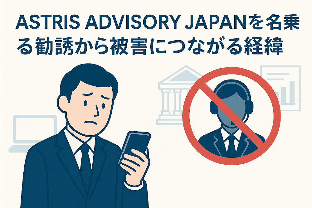 ASTRIS ADVISORY JAPANを名乗る勧誘から被害につながる経緯