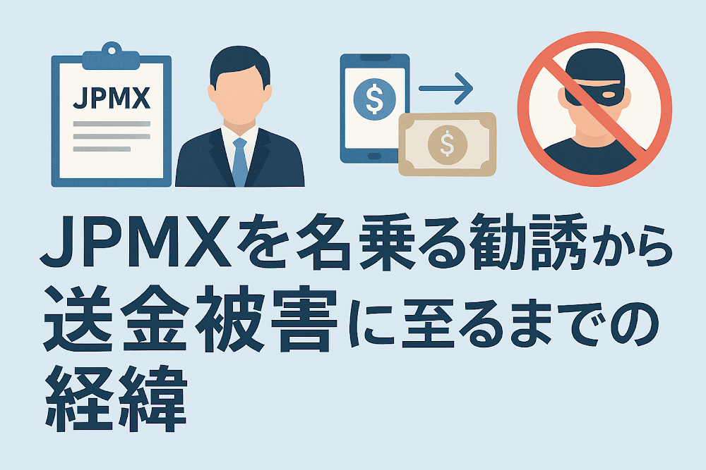 JPMXを名乗る勧誘から送金被害に至るまでの経緯