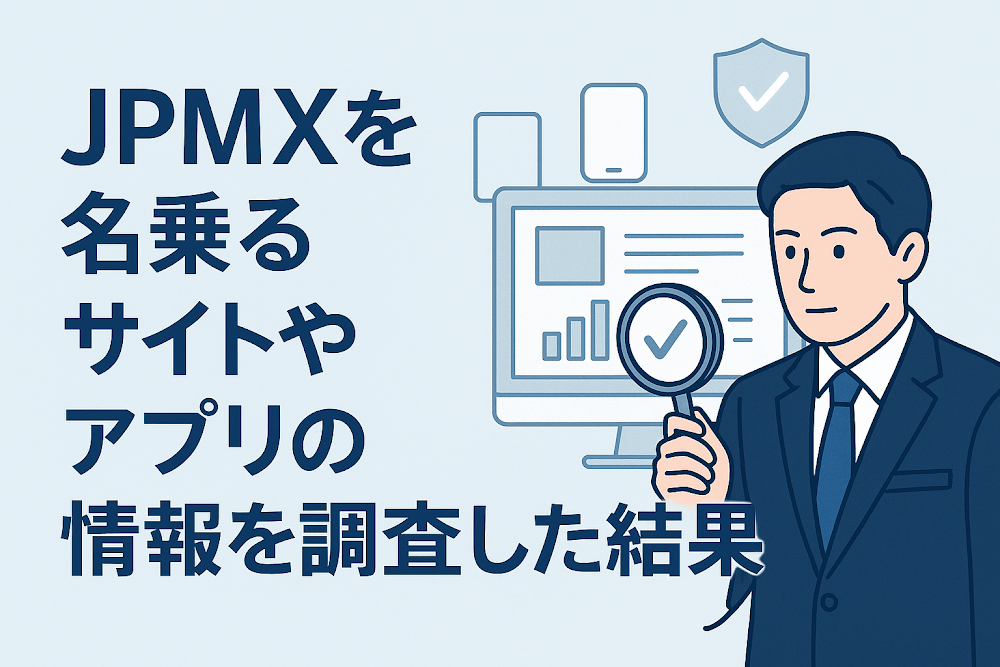 JPMXを名乗るサイトやアプリの情報を調査した結果