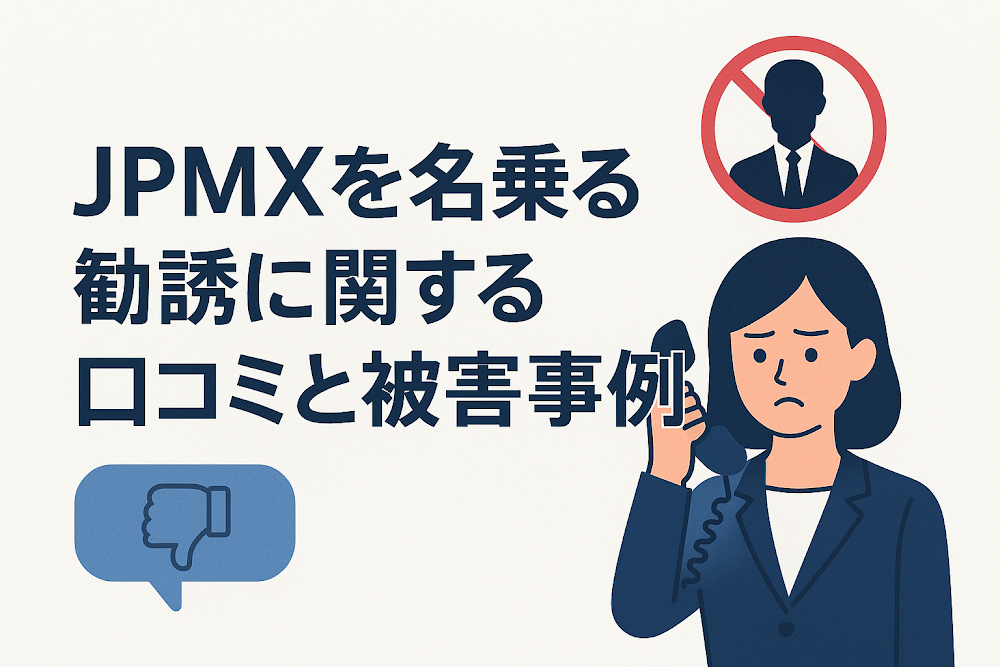 JPMXを名乗る勧誘に関する口コミと被害事例