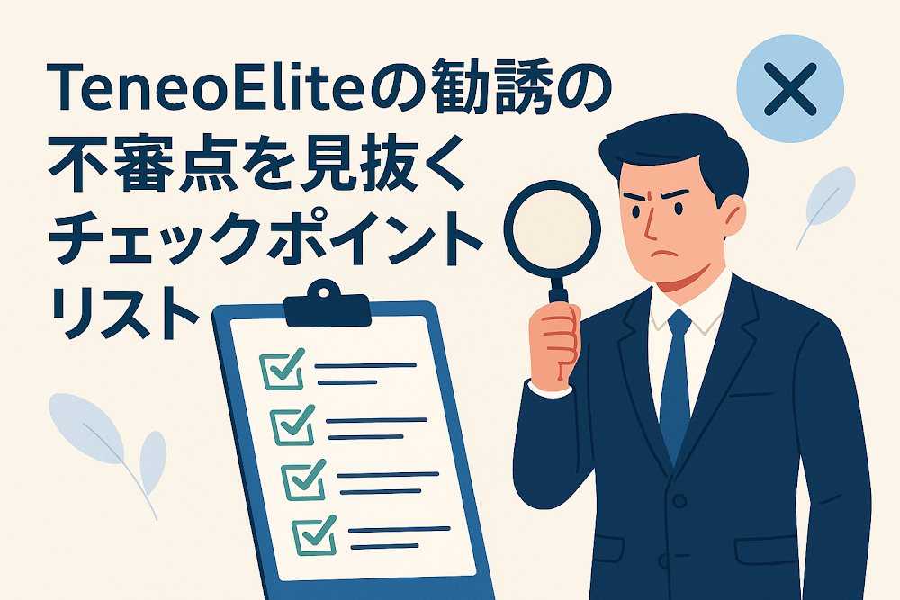 TeneoEliteの勧誘の不審点を見抜くチェックポイントリスト
