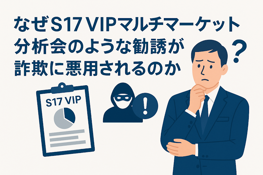 なぜS17 VIPマルチマーケット分析会のような勧誘が詐欺に悪用されるのか