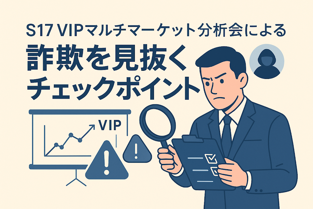 S17 VIPマルチマーケット分析会による詐欺を見抜くチェックポイント
