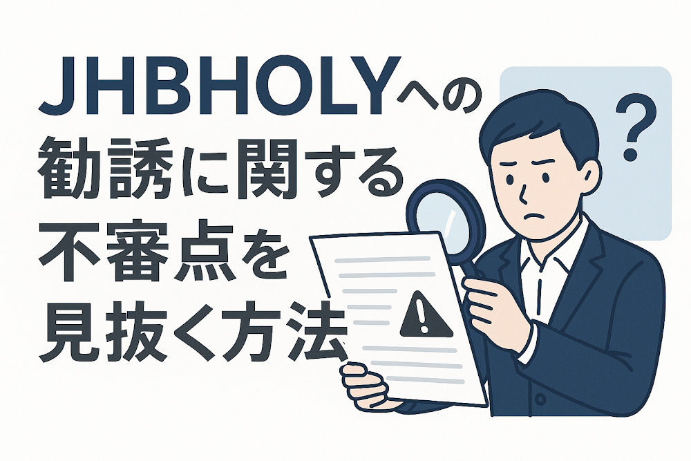 JHBHOLYへの勧誘に関する不審点を見抜く方法