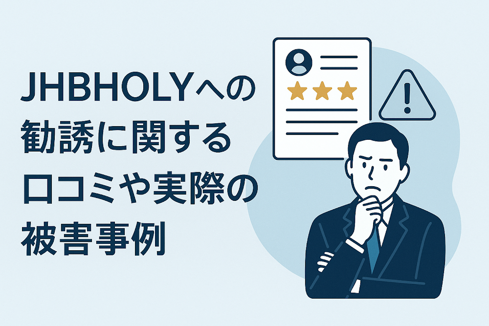 JHBHOLYへの勧誘に関する口コミや実際の被害事例