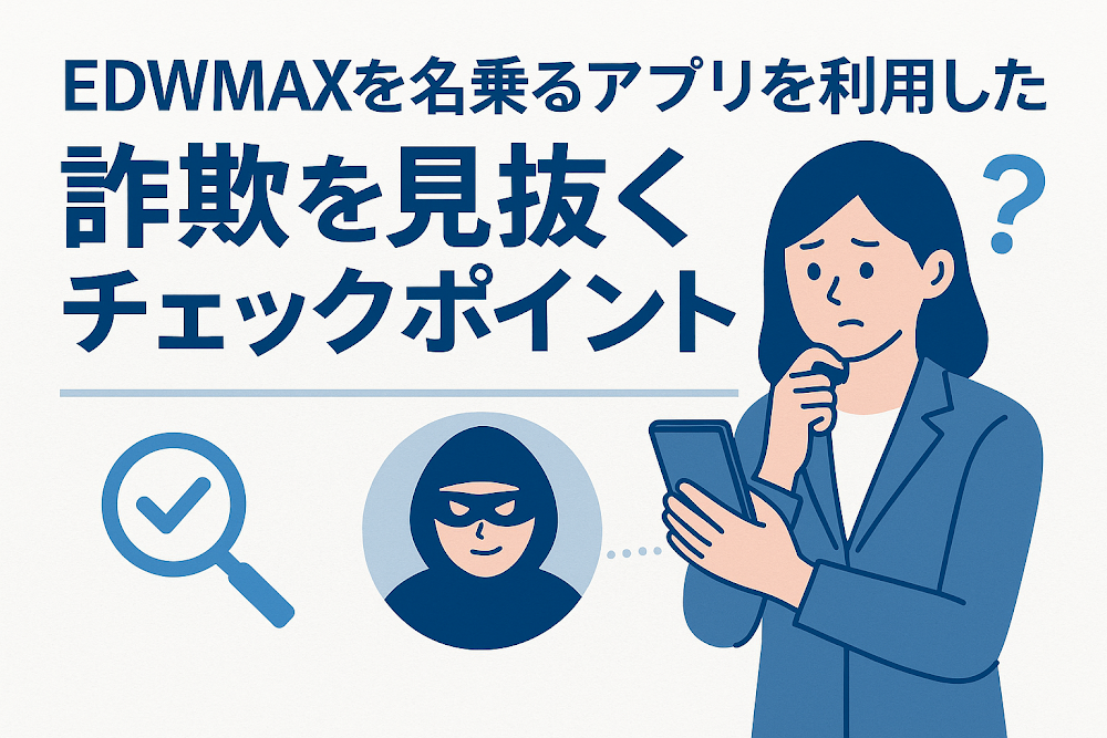 EDWMAXを名乗るアプリを利用した詐欺を見抜くチェックポイント