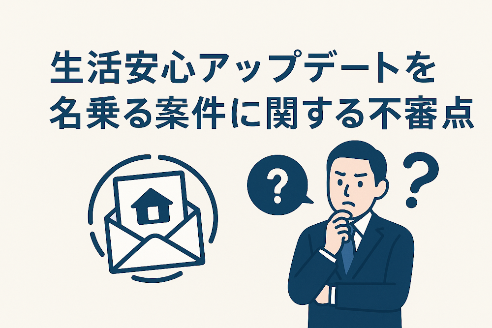 生活安心アップデートを名乗る案件に関する不審点