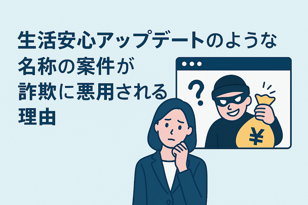 生活安心アップデートのような名称の案件が詐欺に悪用される理由