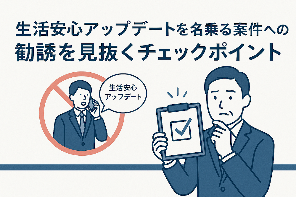 生活安心アップデートを名乗る案件への勧誘を見抜くチェックポイント