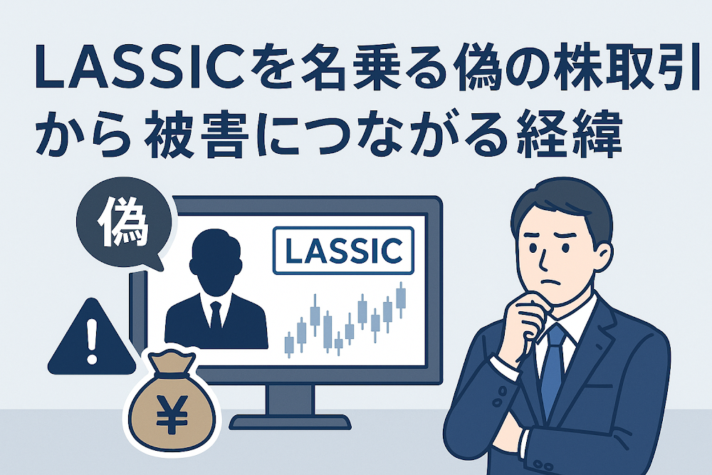 LASSICを名乗る偽の株取引から被害につながる経緯