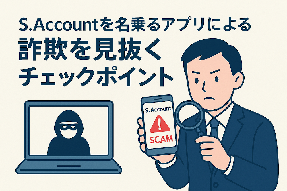 S.Accountを名乗るアプリによる詐欺を見抜くチェックポイント