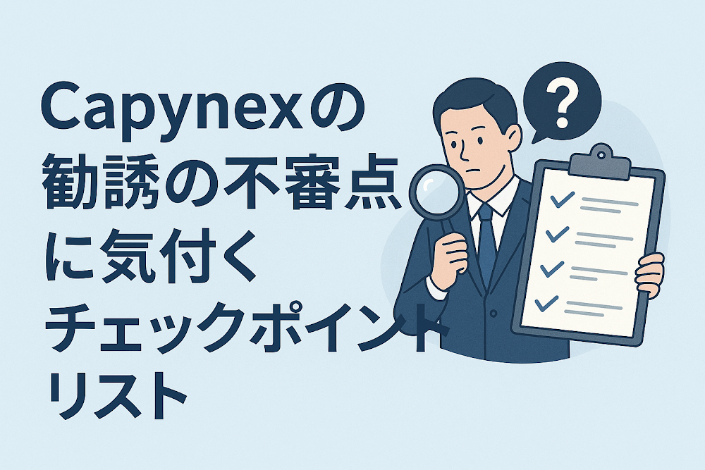 Capynexの勧誘の不審点に気付くチェックポイントリスト