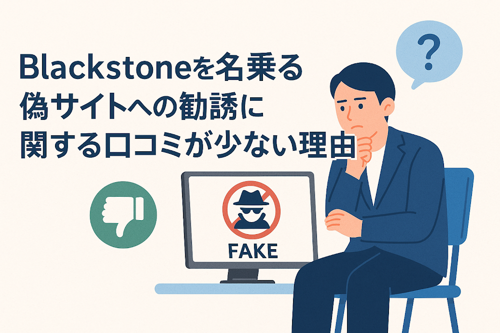Blackstoneを名乗る偽サイトへの勧誘に関する口コミが少ない理由